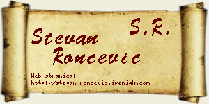 Stevan Rončević vizit kartica